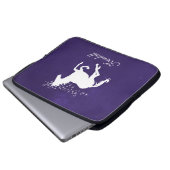 Paarse Unicorn persoonlijke laptophoes Laptop Sleeve (Voorkant onderkant)