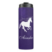 Paarse Unicorn Persoonlijke Thermische Tumbler Thermosbeker (Voorkant)