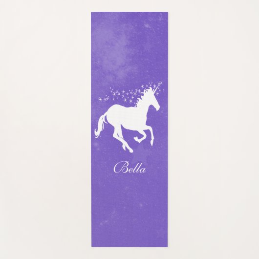Paarse Unicorn Persoonlijke Yoga Mat (Voorkant)