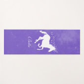Paarse Unicorn Persoonlijke Yoga Mat (Voorkant (horizontaal))