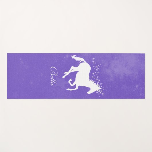 Paarse Unicorn Persoonlijke Yoga Mat (Voorkant (horizontaal))