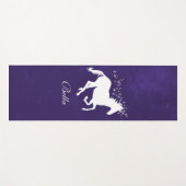 Paarse Unicorn Persoonlijke Yoga Mat (Voorkant (horizontaal))