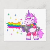 Paarse Unicorn - Pistool Briefkaart (Voorkant)