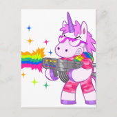 Paarse Unicorn - Pistool Briefkaart (Voorkant)