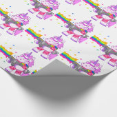 Paarse Unicorn - Pistool Cadeaupapier (Hoek)