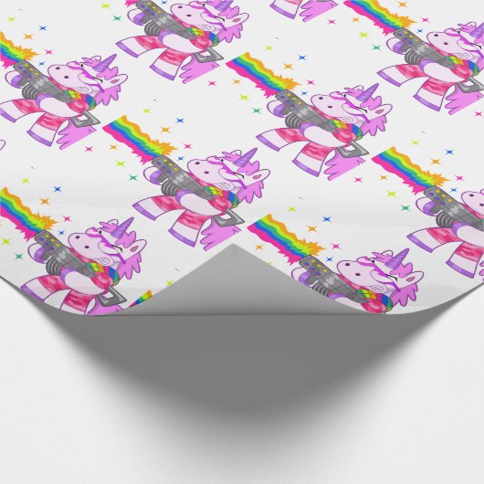 Paarse Unicorn - Pistool Cadeaupapier (Hoek)