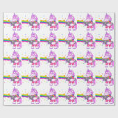 Paarse Unicorn - Pistool Cadeaupapier (Vlak)