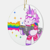 Paarse Unicorn - Pistool Keramisch Ornament (Links)