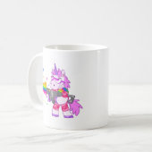 Paarse Unicorn - Pistool Koffiemok (Voorkant links)