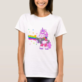 Paarse Unicorn - Pistool T-shirt