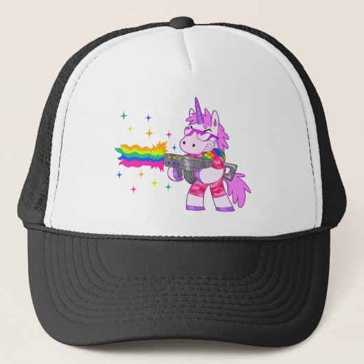 Paarse Unicorn - Pistool Trucker Pet (Voorkant)