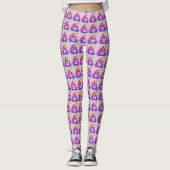 Paarse Unicorn Poop Emoji Leggings (Voorkant)