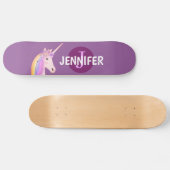 Paarse Unicorn Rainbow Gepersonaliseerde monogram Persoonlijk Skateboard (Horizontaal)