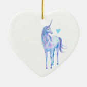 Paarse Unicorn Rainbow Heart Keramisch Ornament (Achterkant)