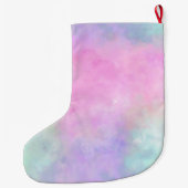 Paarse Unicorn Rainbow Waterverf Naam Grote Kerstsok (Achterkant)