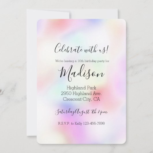 Paarse Unicorn-regenboog Kaart (Voorkant)