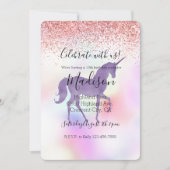 Paarse unicorn regenboogroze glitter Sparkle Kaart (Voorkant)