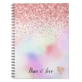 Paarse unicorn regenboogroze glitter Sparkle Notitieboek (Voorkant)