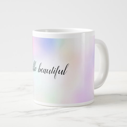 Paarse unicorn roze regenboog grote koffiekop (Voorkant rechts)