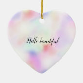 Paarse unicorn roze regenboog keramisch ornament (Voorkant)