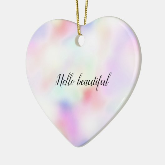 Paarse unicorn roze regenboog keramisch ornament (Links)