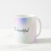 Paarse unicorn roze regenboog koffiemok (Voorkant rechts)