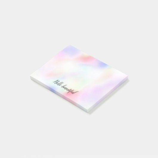 Paarse unicorn roze regenboog post-it® notes (Schuin)