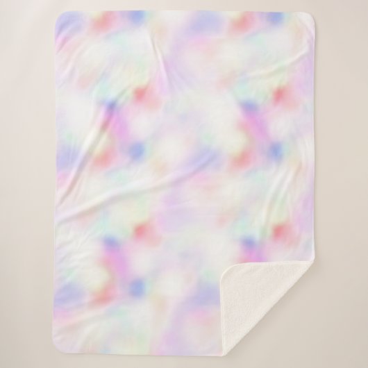 Paarse unicorn roze regenboog sherpa deken (Voorkant)