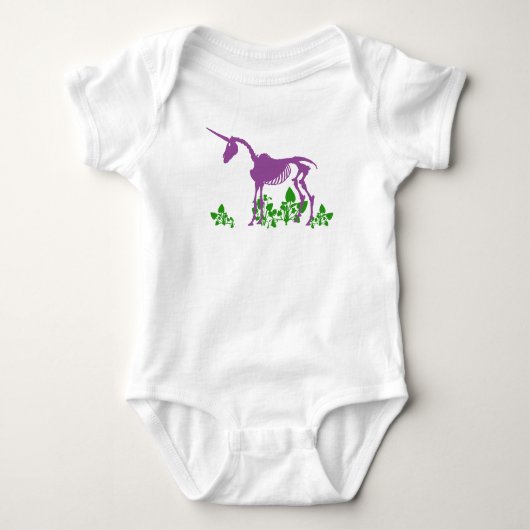 Paarse Unicorn Skeleton Romper (Voorkant)