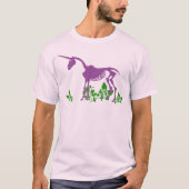 Paarse Unicorn Skeleton T-Shirt (Voorkant)