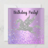 PAARSE UNICORN SPARKLE BIRTHDAY INVITATIE KAART (Voorkant)