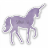 Paarse Unicorn Sticker (Voorkant)