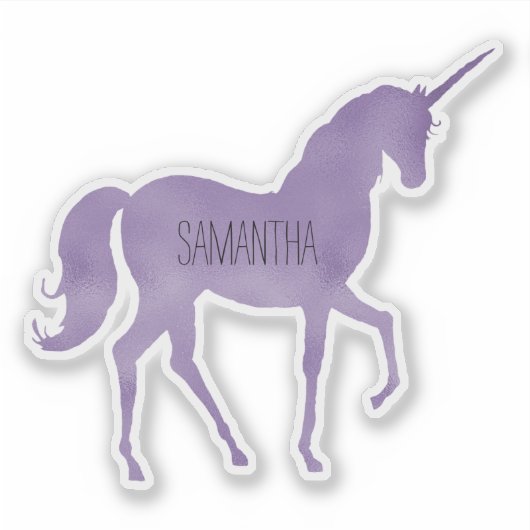 Paarse Unicorn Sticker (Voorkant)