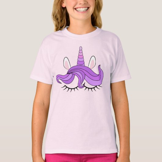 Paarse Unicorn T-shirt (Voorkant)