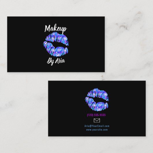 Paarse Unicorn tilt de creatieve makreelleider aan Visitekaartje (Voorkant / Achterkant)