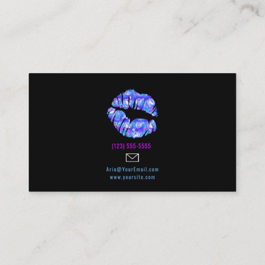 Paarse Unicorn tilt de creatieve makreelleider aan Visitekaartje (Achterkant)