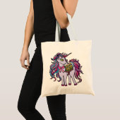 Paarse Unicorn Tote Bag (Voorkant (product))