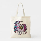Paarse Unicorn Tote Bag (Achterkant)