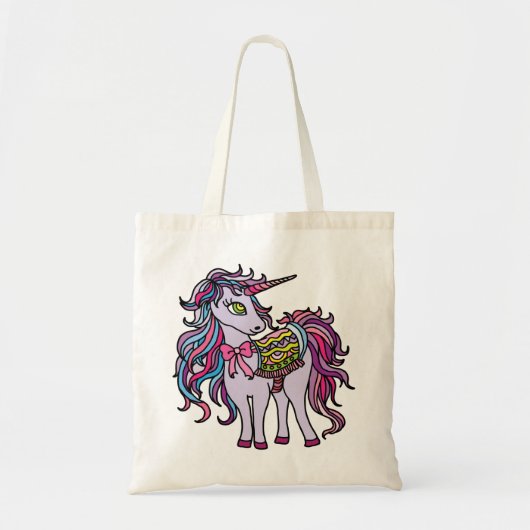 Paarse Unicorn Tote Bag (Voorkant)