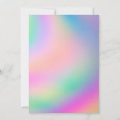 Paarse unicorn verjaardagsuitnodiging kaart (Achterkant)