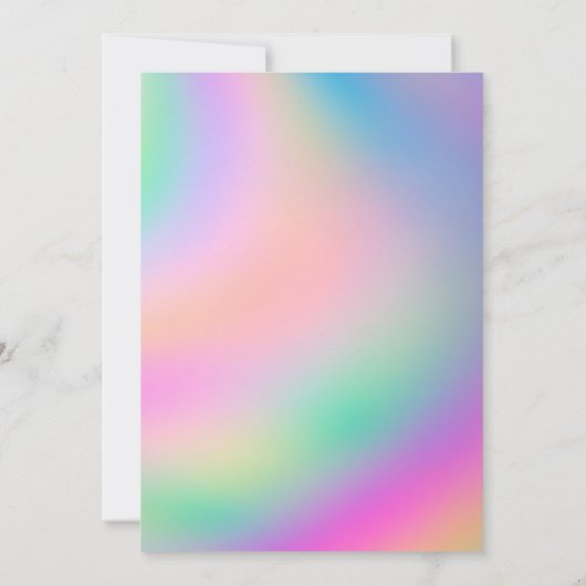 Paarse unicorn verjaardagsuitnodiging kaart (Achterkant)