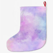 Paarse Unicorn Waterverf Gold Glitz Naam Grote Kerstsok (Achterkant)