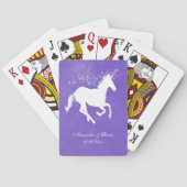 Paarse Unicorn Wedding Favor Card Deck Pokerkaarten (Achterkant)