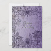 Paarse Unicorn Wedding Uitnodiging (Achterkant)