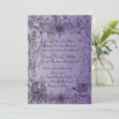 Paarse Unicorn Wedding Uitnodiging (Staand voorkant)