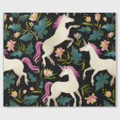 Paarse Unicorns Cadeaupapier (Vlak)