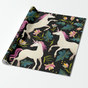 Paarse Unicorns Cadeaupapier