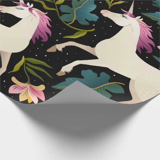 Paarse Unicorns Cadeaupapier (Hoek)