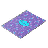 Paarse Unicorns roze sterren Notitieboek (Linkerzijde)