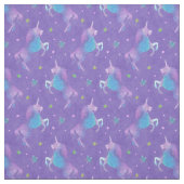 Paarse Unicorns roze sterren Stof (Swatch)